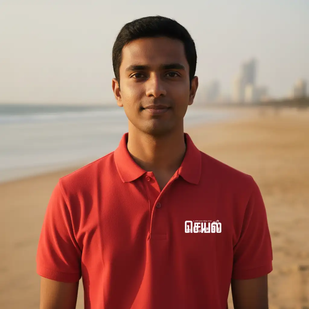 செயல் Polo Collar T-shirt Red - image 1