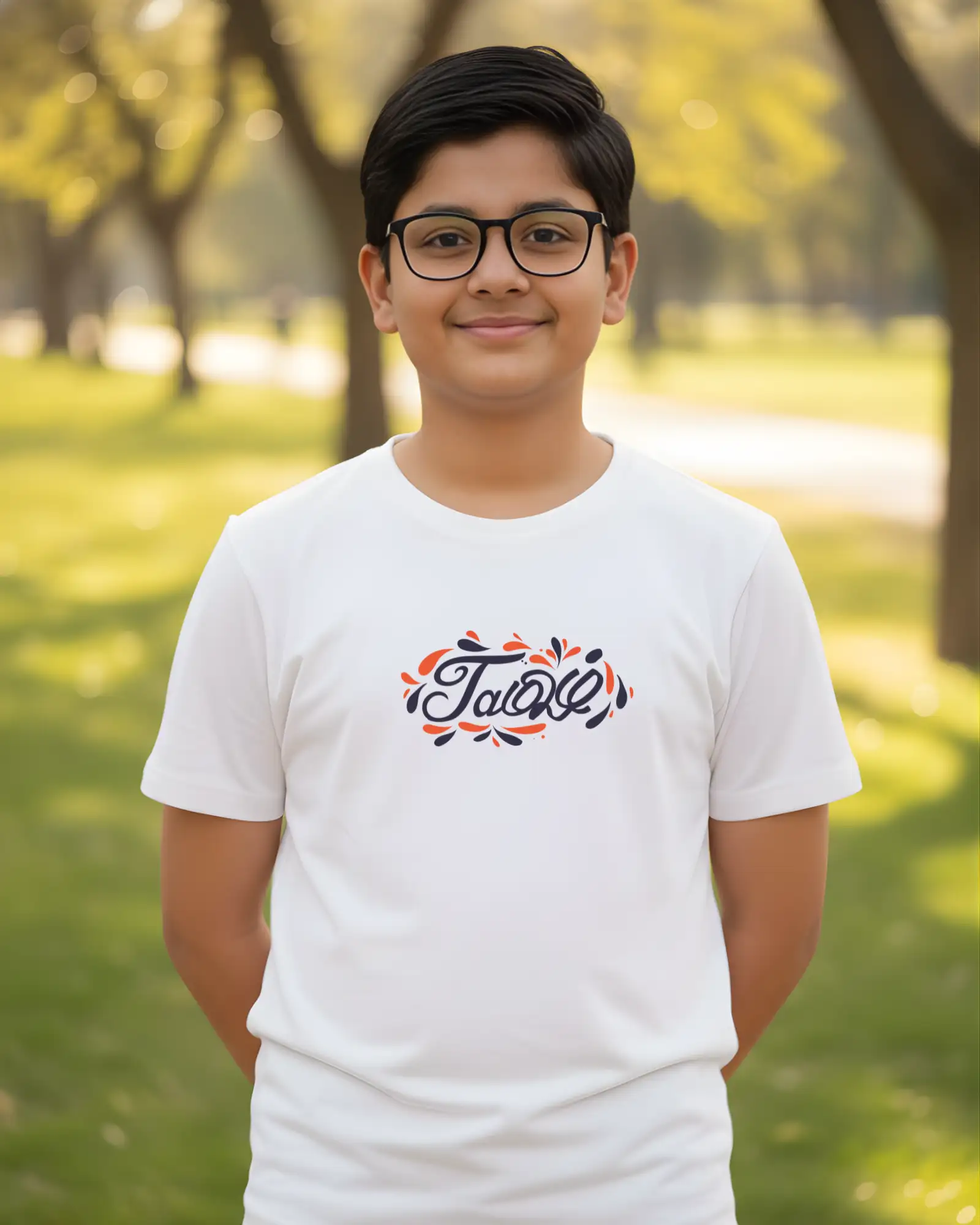 Kids Round Neck - Tamil White - image 1