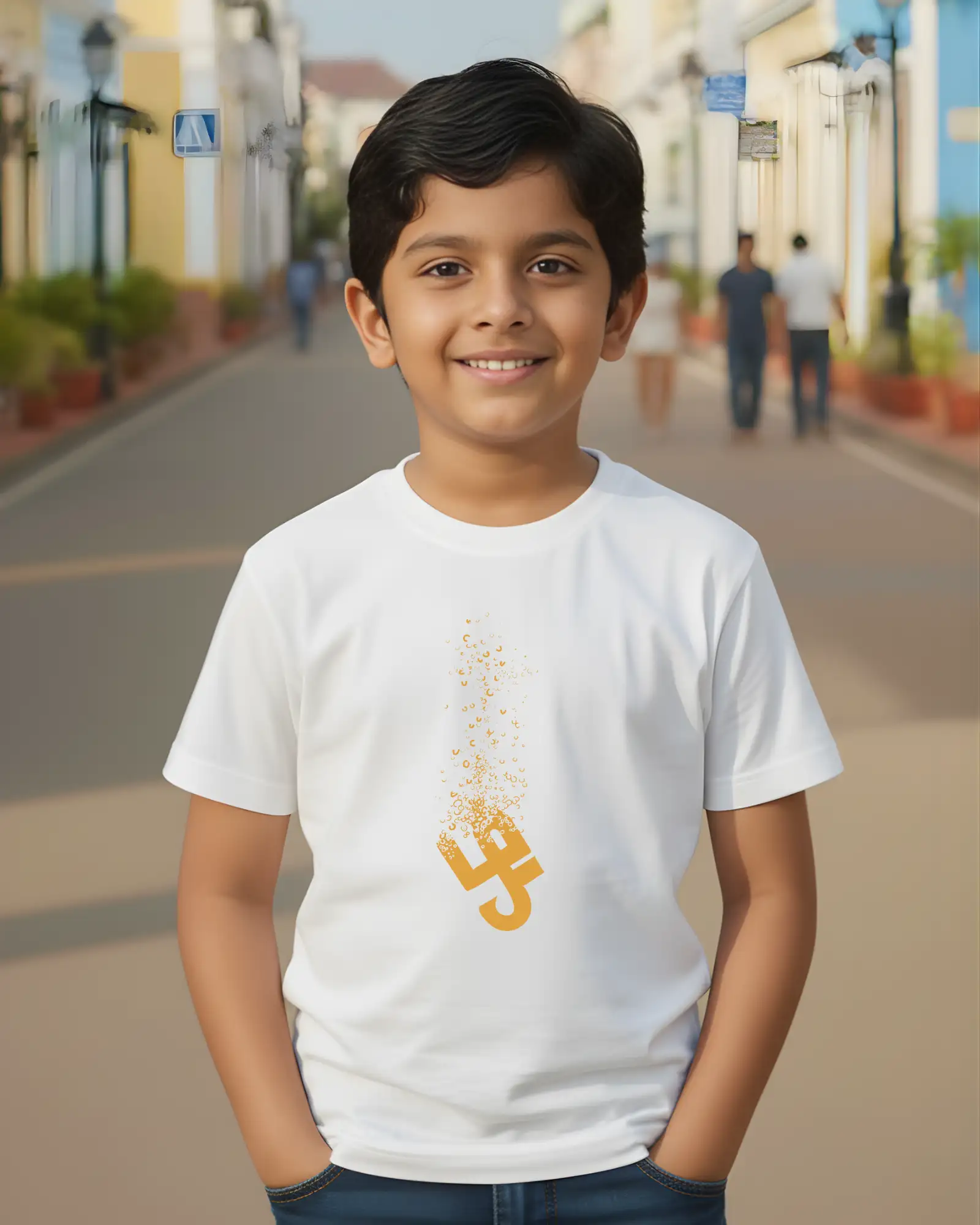 Kids Round Neck Zhal - white - image 1